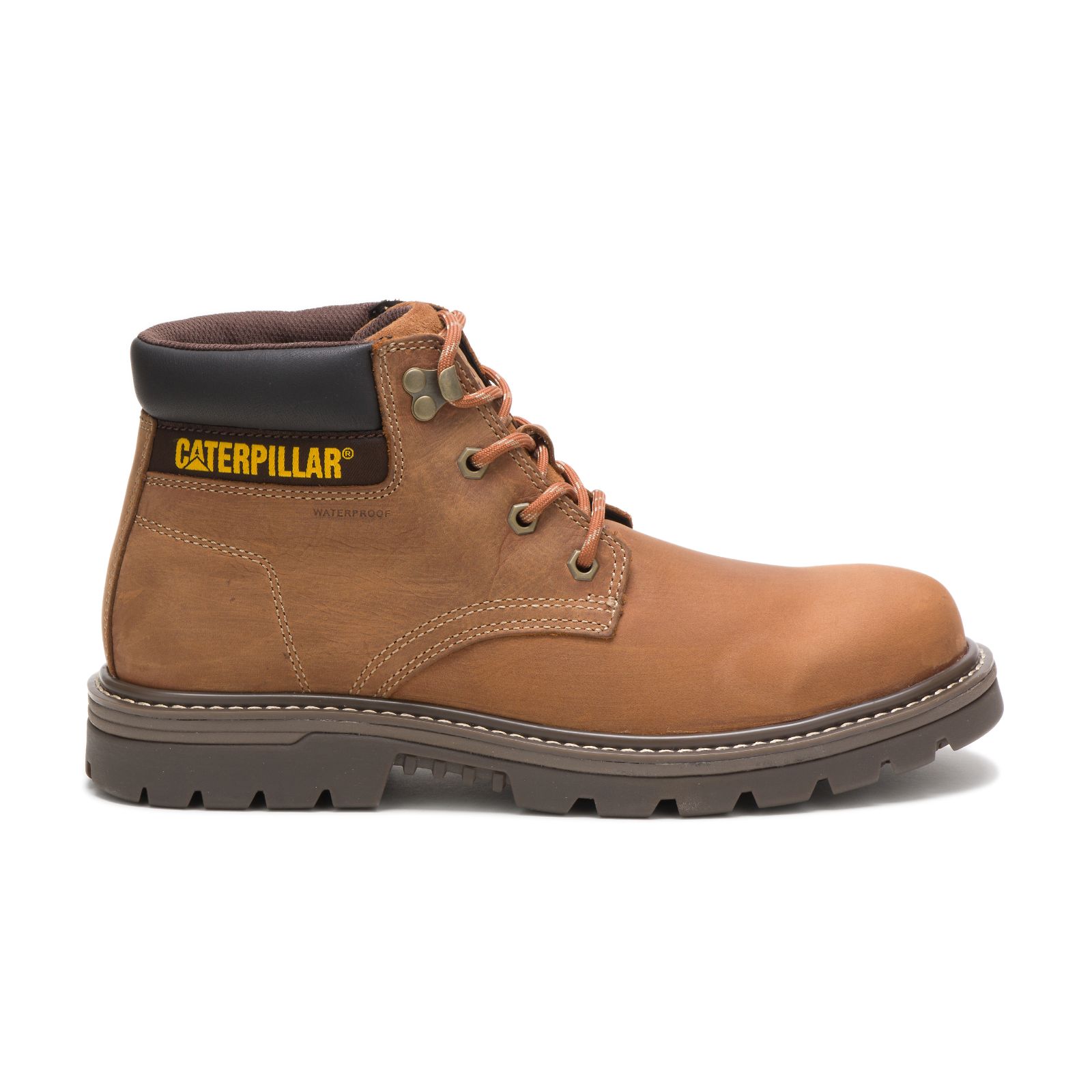 Caterpillar Boots Sale - Caterpillar Outbase Waterproof Mens Work Boots Brown (871034-XBL)